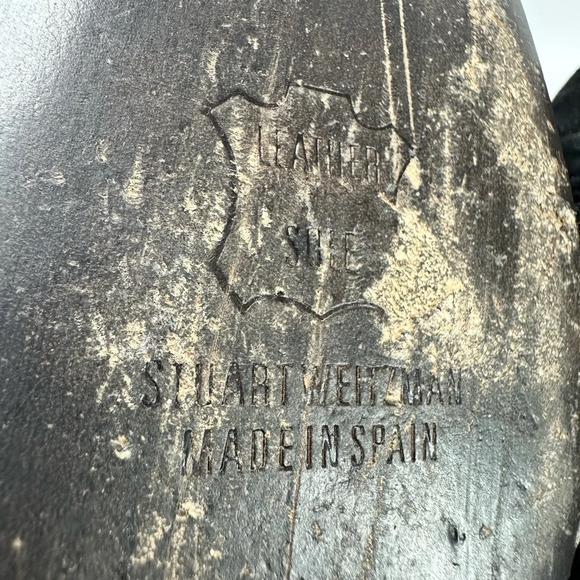 Stuart Weitzman Peep-Toe Heels Women’s Size 9 Black Suede OW57374 - Picture 7 of 7